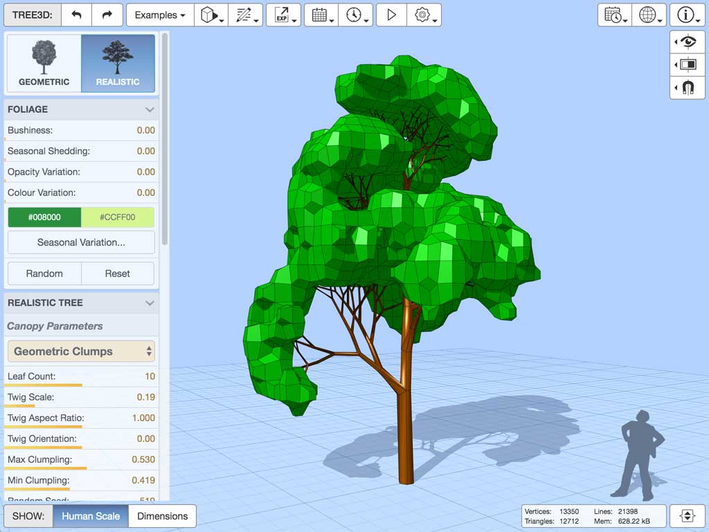Screenshot of Tree Generator app.