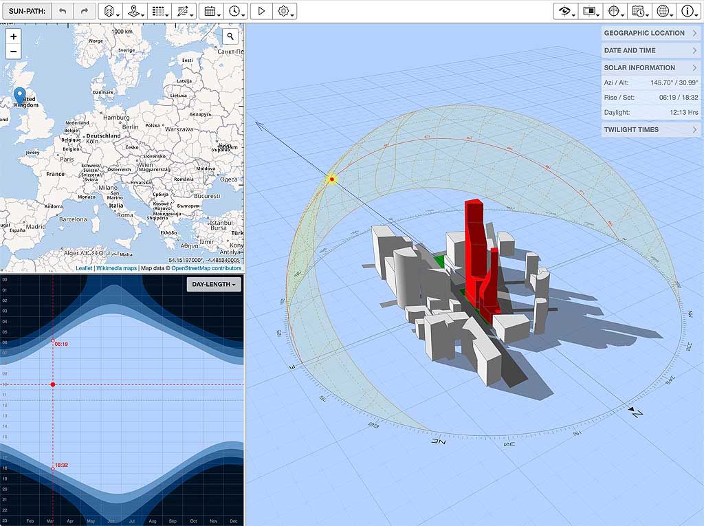 Screenshot of 3D Sun-Path Diagram app